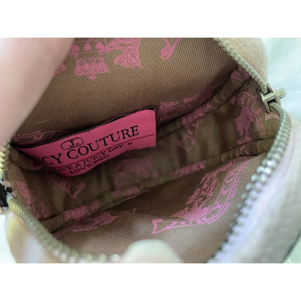 VTG Juicy Couture Pink Queen of‎ Couture Round Mini Canteen Purse Crossbody Y2K